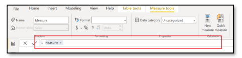 power bi formula bar