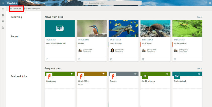 SharePoint training collaboration site