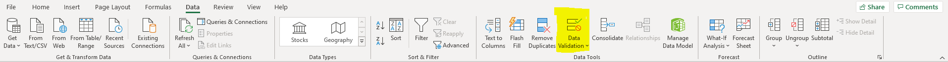 How to create a drop-down list in Excel