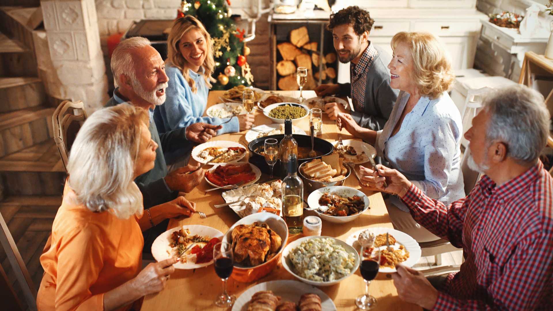 family at christmas dinner