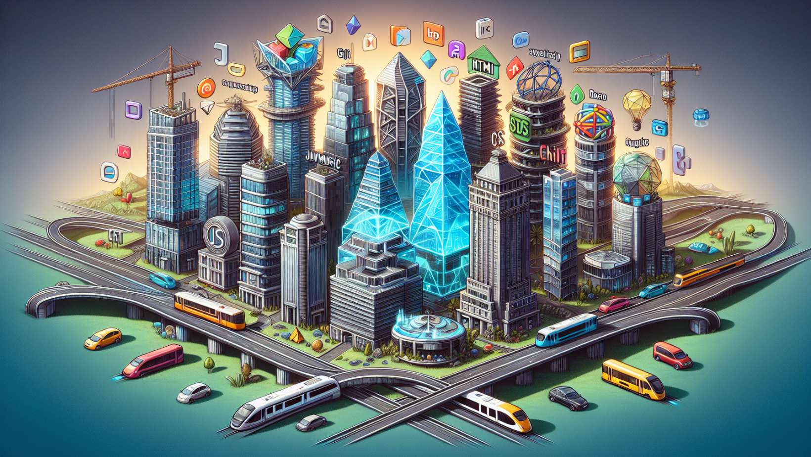 Illustration of key technologies and frameworks in web development