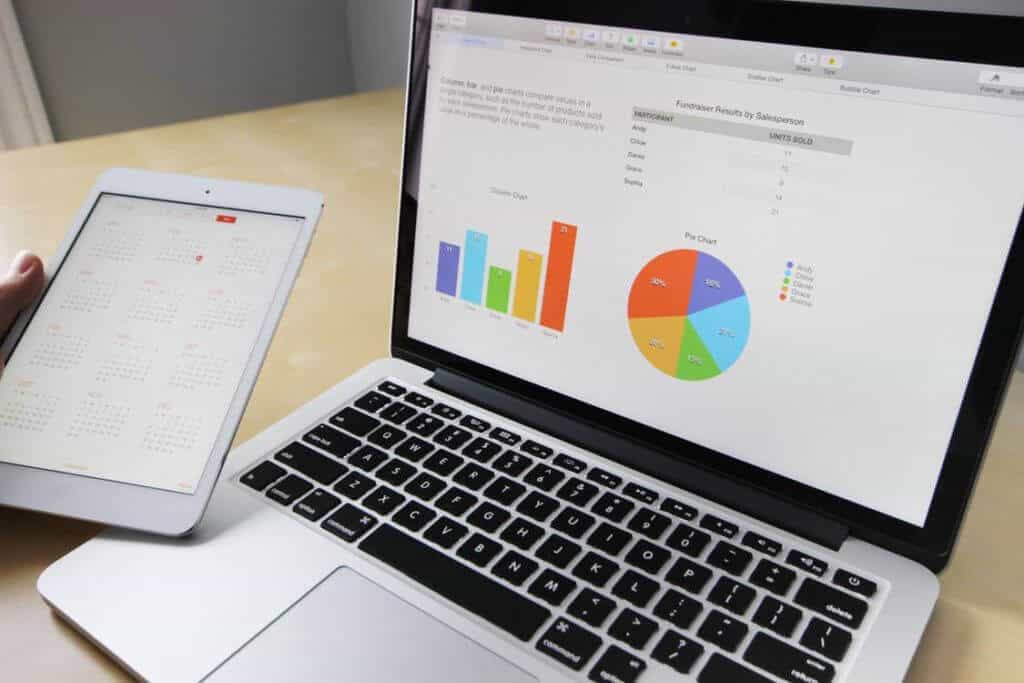 Data visualisation on laptop