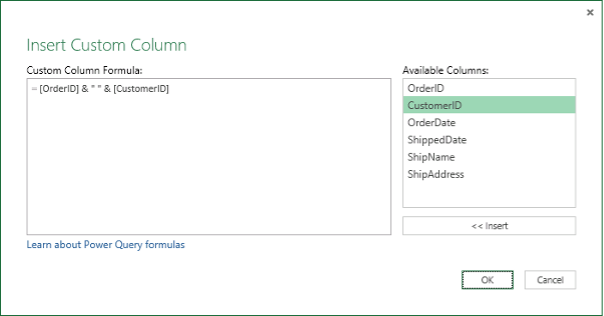 Merge Columns to Create New Columns power query